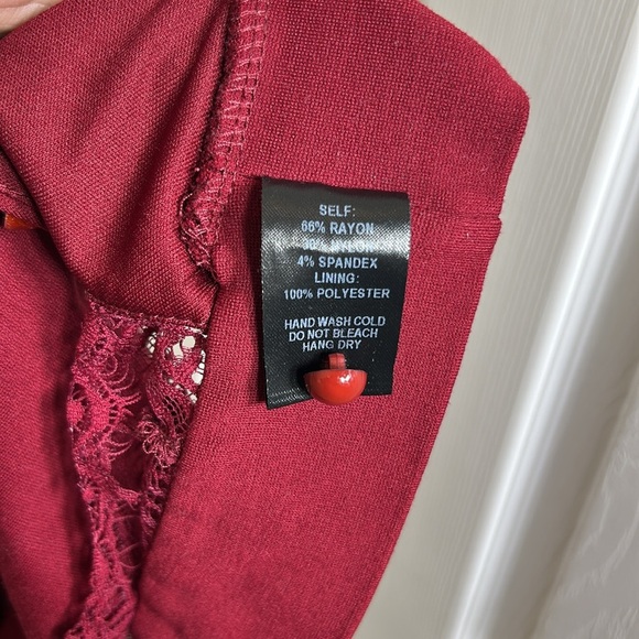 Lulus Burgundy Halter Back Lace Top - Picture 6 of 6